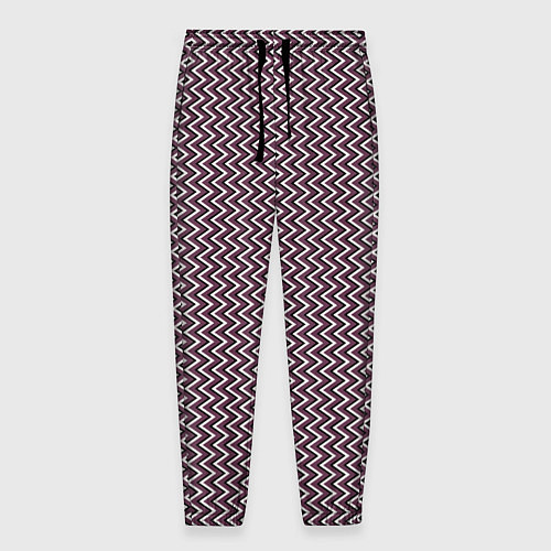 Мужские брюки Треугольные полосы пыльно-розовый / 3D-принт – фото 1