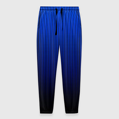 Мужские брюки Полосатый градиент сине-чёрный / 3D-принт – фото 1