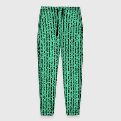 Брюки на резинке мужские Мозаика нефритовый зелёный, цвет: 3D-принт