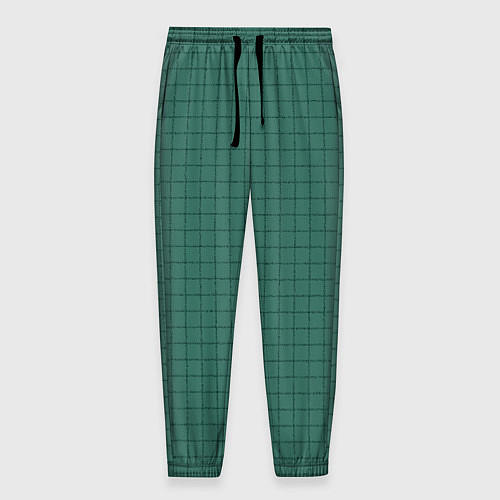 Мужские брюки Патиново-зелёный в клетку / 3D-принт – фото 1