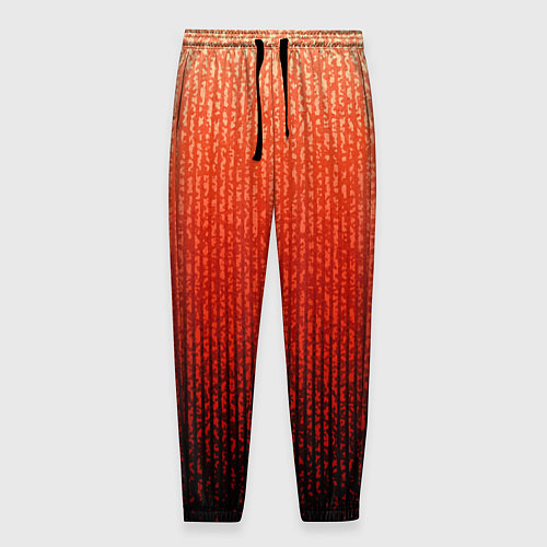 Мужские брюки Полосатый градиент оранжево-красный в чёрный / 3D-принт – фото 1