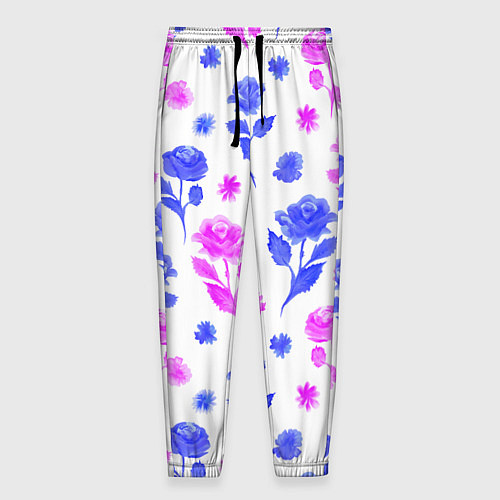 Мужские брюки Цветочный узор из роз - паттерн / 3D-принт – фото 1