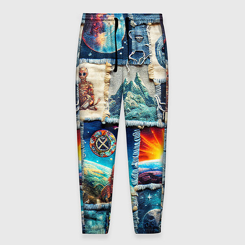 Мужские брюки Разнообразие миров - пэчворк / 3D-принт – фото 1
