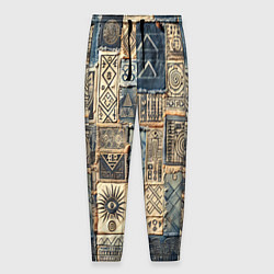 Мужские брюки Татуировки племени майя пэчворк