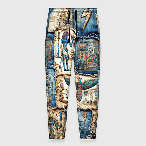 Мужские брюки Пэчворк из Египетских мотивов / 3D-принт – фото 1
