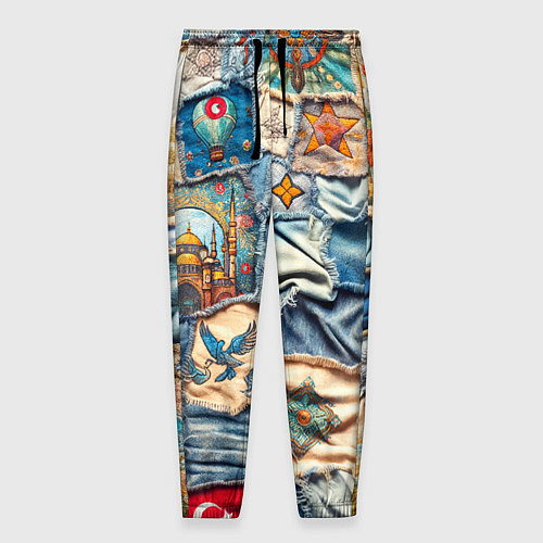 Мужские брюки Джинсы в Турции - пэчворк / 3D-принт – фото 1