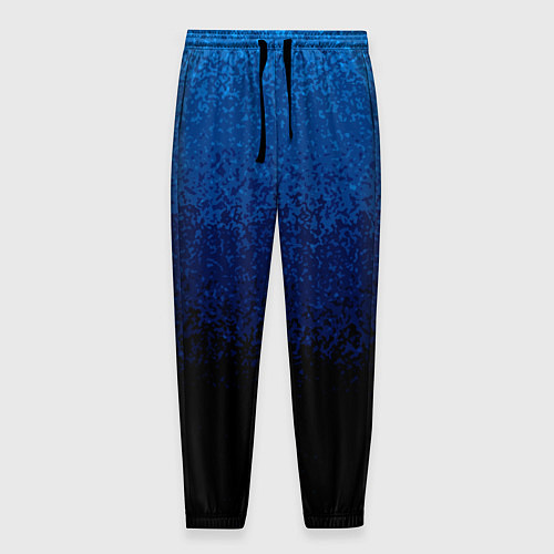 Мужские брюки Градиент сине-чёрный текстурный / 3D-принт – фото 1