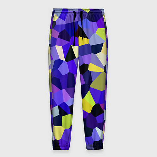 Мужские брюки Мозаика фиолетовая / 3D-принт – фото 1
