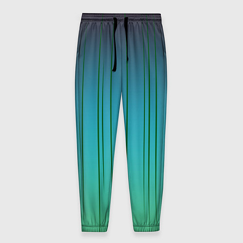 Мужские брюки Хаотичные зеленые линии / 3D-принт – фото 1