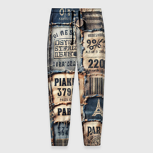 Мужские брюки Пэчворк джинсы из Парижа / 3D-принт – фото 1