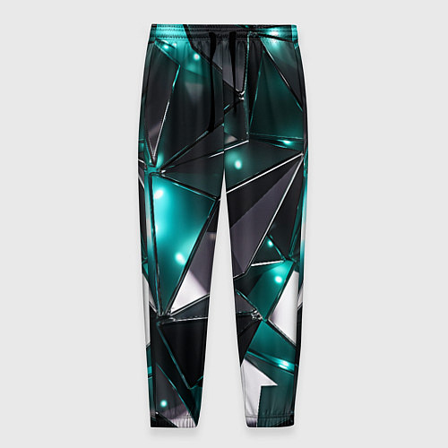 Мужские брюки Геометрическая абстракция Блестящие грани / 3D-принт – фото 1