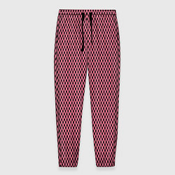 Брюки на резинке мужские Розовый имитация сетки паттерн, цвет: 3D-принт