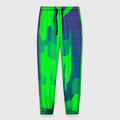 Мужские брюки Зеленый фиолет / 3D-принт – фото 1