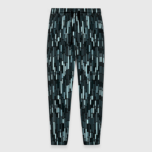 Мужские брюки Тёмный бирюзовый паттерн полосочки / 3D-принт – фото 1