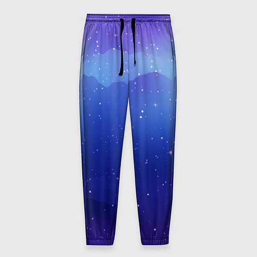 Мужские брюки Синий космос и звезды / 3D-принт – фото 1
