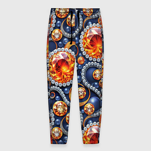 Мужские брюки Ювелирные украшение с золотом и бриллиантом паттер / 3D-принт – фото 1