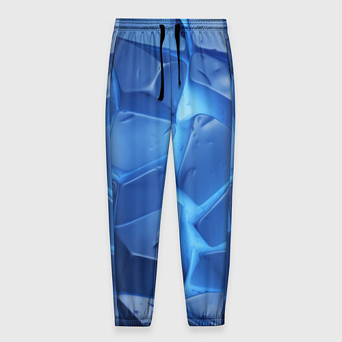 Мужские брюки Синие ледяные плиты с разломом / 3D-принт – фото 1