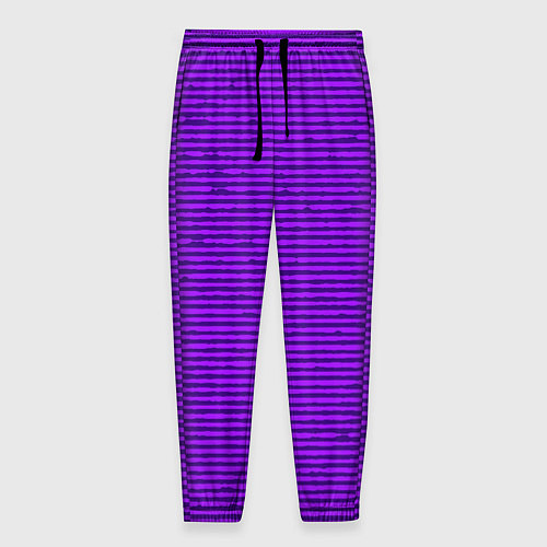 Мужские брюки Сочный фиолетовый в полоску / 3D-принт – фото 1