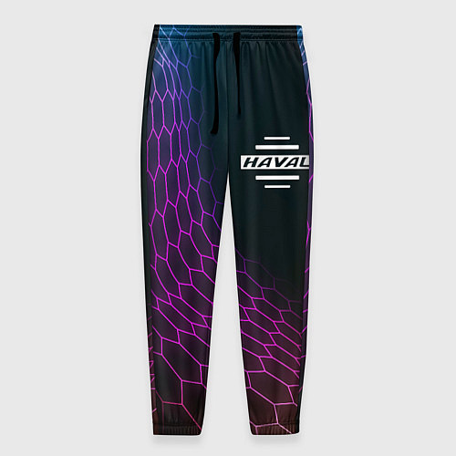 Мужские брюки Haval neon hexagon / 3D-принт – фото 1
