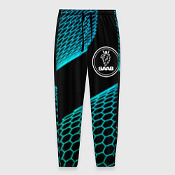 Брюки на резинке мужские Saab electro hexagon, цвет: 3D-принт