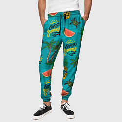 Брюки на резинке мужские Enjoy summer pattern - pineapple, цвет: 3D-принт — фото 2