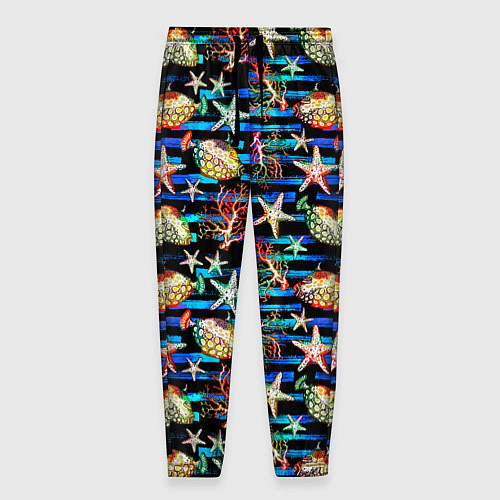Мужские брюки Морская жизнь под водой паттерн / 3D-принт – фото 1