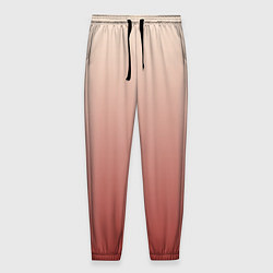 Брюки на резинке мужские Градиент бежевый в красный, цвет: 3D-принт