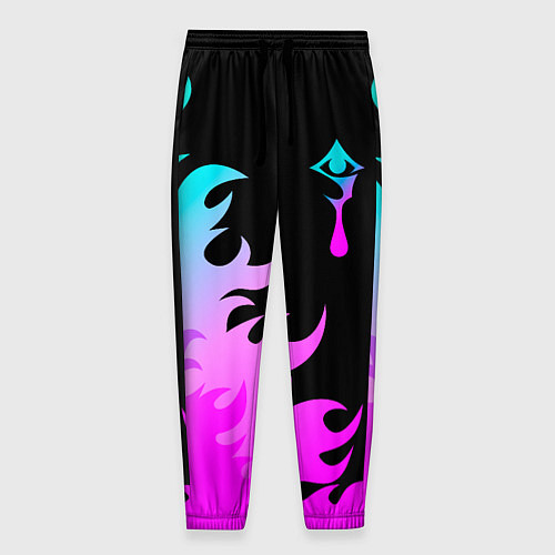 Мужские брюки Hellsing неоновый огонь / 3D-принт – фото 1