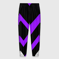 Мужские брюки Фиолетово-белые полосы на чёрном фоне