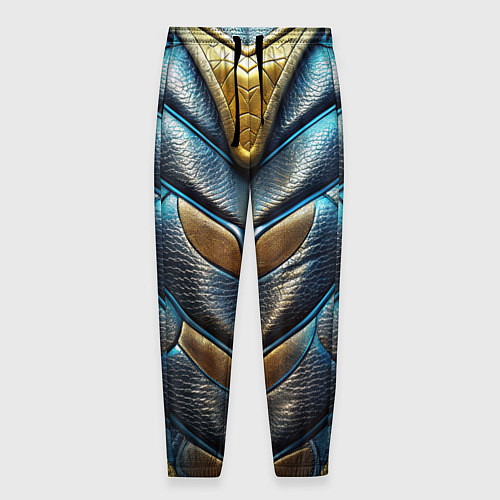 Мужские брюки Объемная синяя текстурная кожа / 3D-принт – фото 1