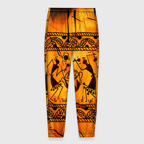 Мужские брюки Африканские наскальные рисунки / 3D-принт – фото 1