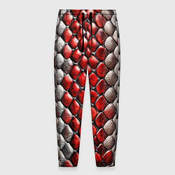 Мужские брюки Змеиная объемная текстурная красная шкура