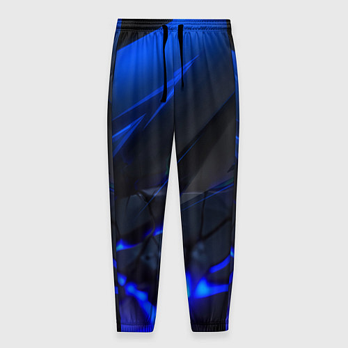 Мужские брюки Синяя абстракция с плитами / 3D-принт – фото 1