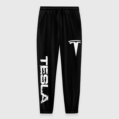 Мужские брюки Tesla logo white / 3D-принт – фото 1
