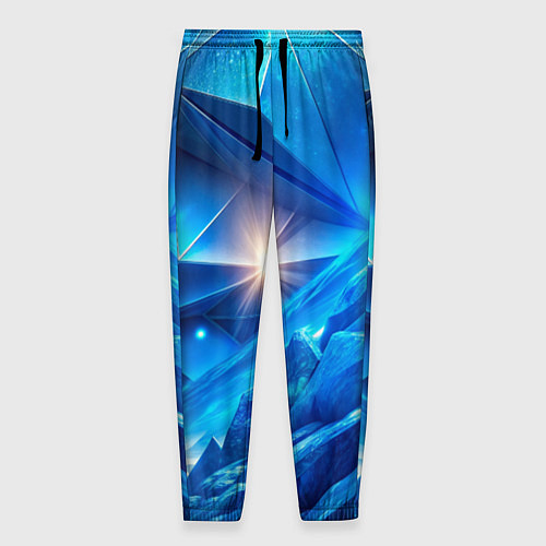 Мужские брюки Синяя объемная абстракция со вспышкой / 3D-принт – фото 1