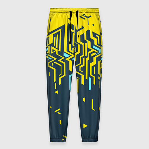 Мужские брюки Яркий абстрактный геометрический рисунок для спорт / 3D-принт – фото 1