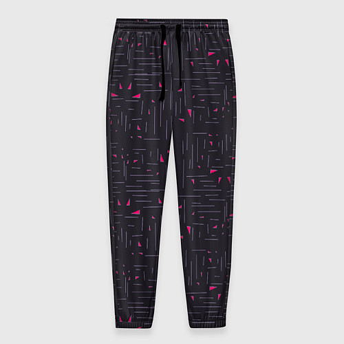 Мужские брюки Розовые треугольники на темном / 3D-принт – фото 1