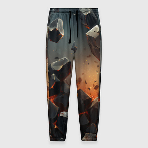 Мужские брюки Эпичный взрыв из камней / 3D-принт – фото 1