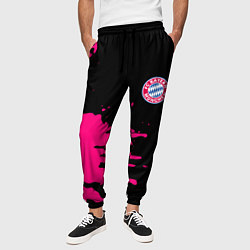 Брюки на резинке мужские Бавария Мюнхен краски, цвет: 3D-принт — фото 2