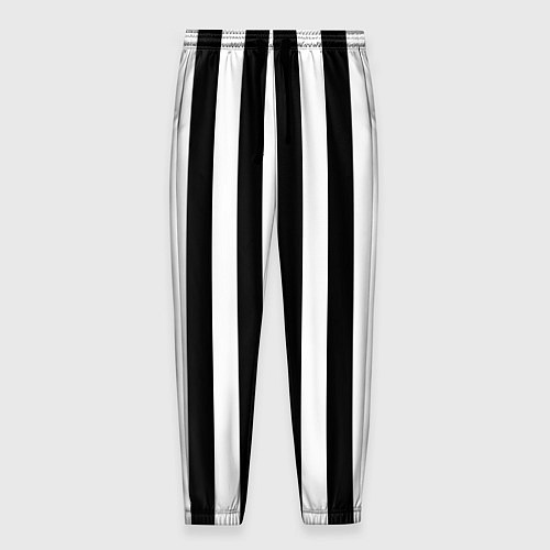 Мужские брюки Вертикальные черно белые полосы / 3D-принт – фото 1