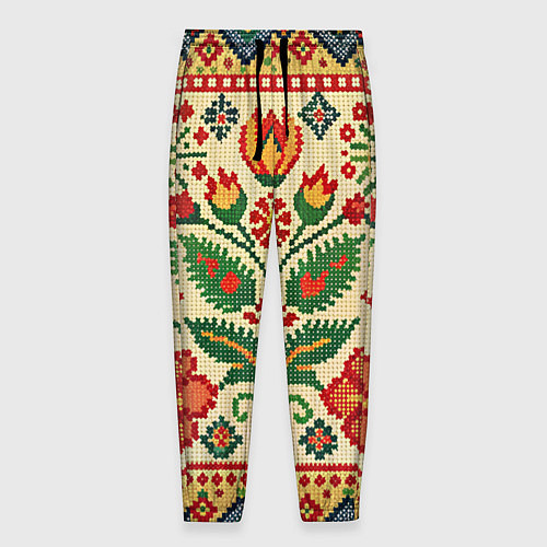 Мужские брюки Славянский узор и орнамент / 3D-принт – фото 1
