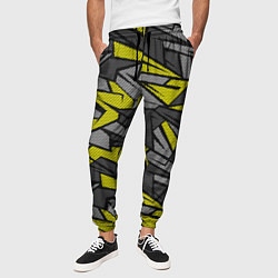 Брюки на резинке мужские Абстрактный геометрический паттерн, цвет: 3D-принт — фото 2