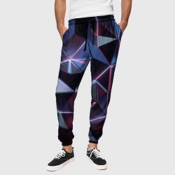 Брюки на резинке мужские Неоновые геометрические плиты, цвет: 3D-принт — фото 2