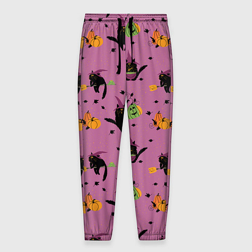 Мужские брюки Хэллоуин и кот ведьмы / 3D-принт – фото 1