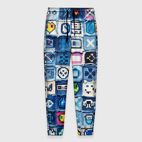 Мужские брюки Пиксельный пэчворк / 3D-принт – фото 1
