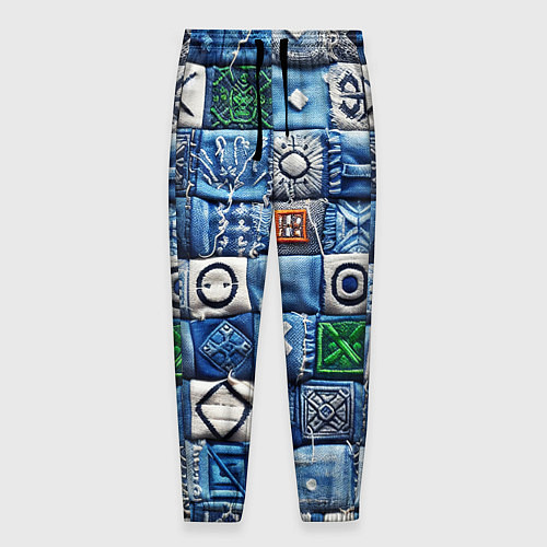 Мужские брюки Геймерский пиксельный пэчворк / 3D-принт – фото 1