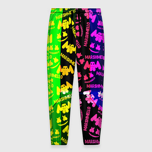 Мужские брюки Marshmello pattern neon steel / 3D-принт – фото 1