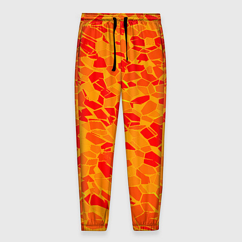 Мужские брюки Красные плитки на жёлтом фоне / 3D-принт – фото 1