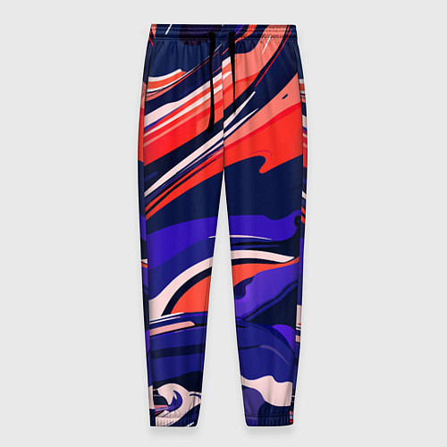 Мужские брюки Абстракция разводов разноцветная / 3D-принт – фото 1