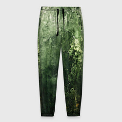 Брюки на резинке мужские Зеленый камуфляж с эффектом старины, цвет: 3D-принт